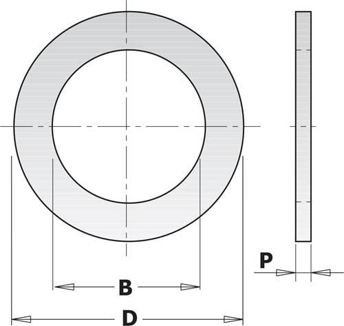 CMT Reductiering voor zaagblad van asgat 25,4 naar 15,87mm-0