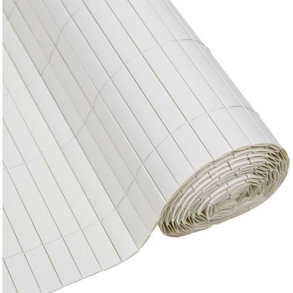 NATURE Dubbelzijdig PVC Rietenscherm - 1 x 3 m - 1600 g/m² - Opaciteit 4/5 - UV Bestendig - Wit