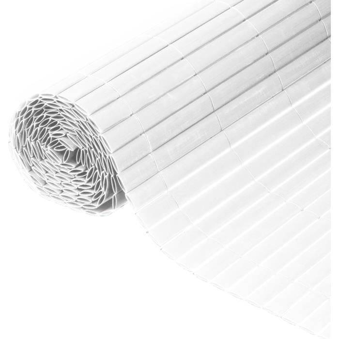 NATURE Dubbelzijdig PVC Rietenscherm - 1 x 3 m - 1600 g/m² - Opaciteit 4/5 - UV Bestendig - Wit-3