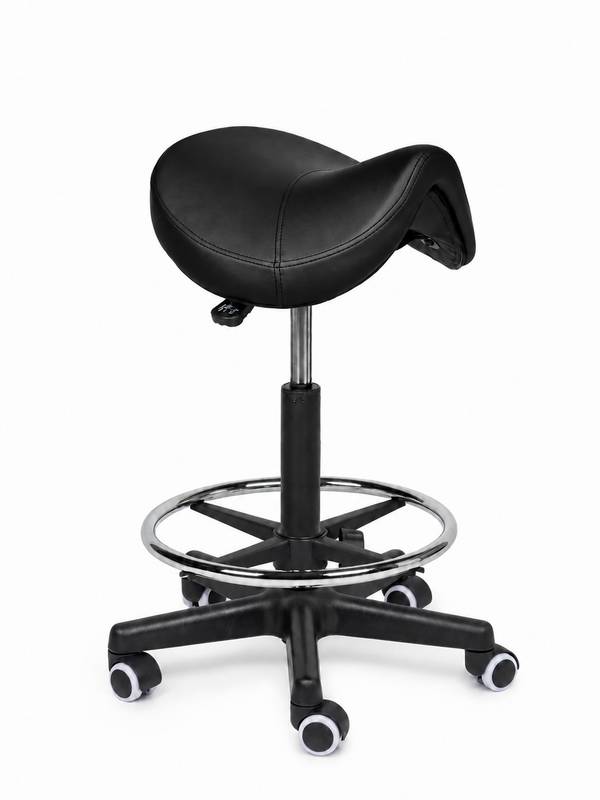 Ergonomische Zadelkruk Comfort Zwart op Wielen