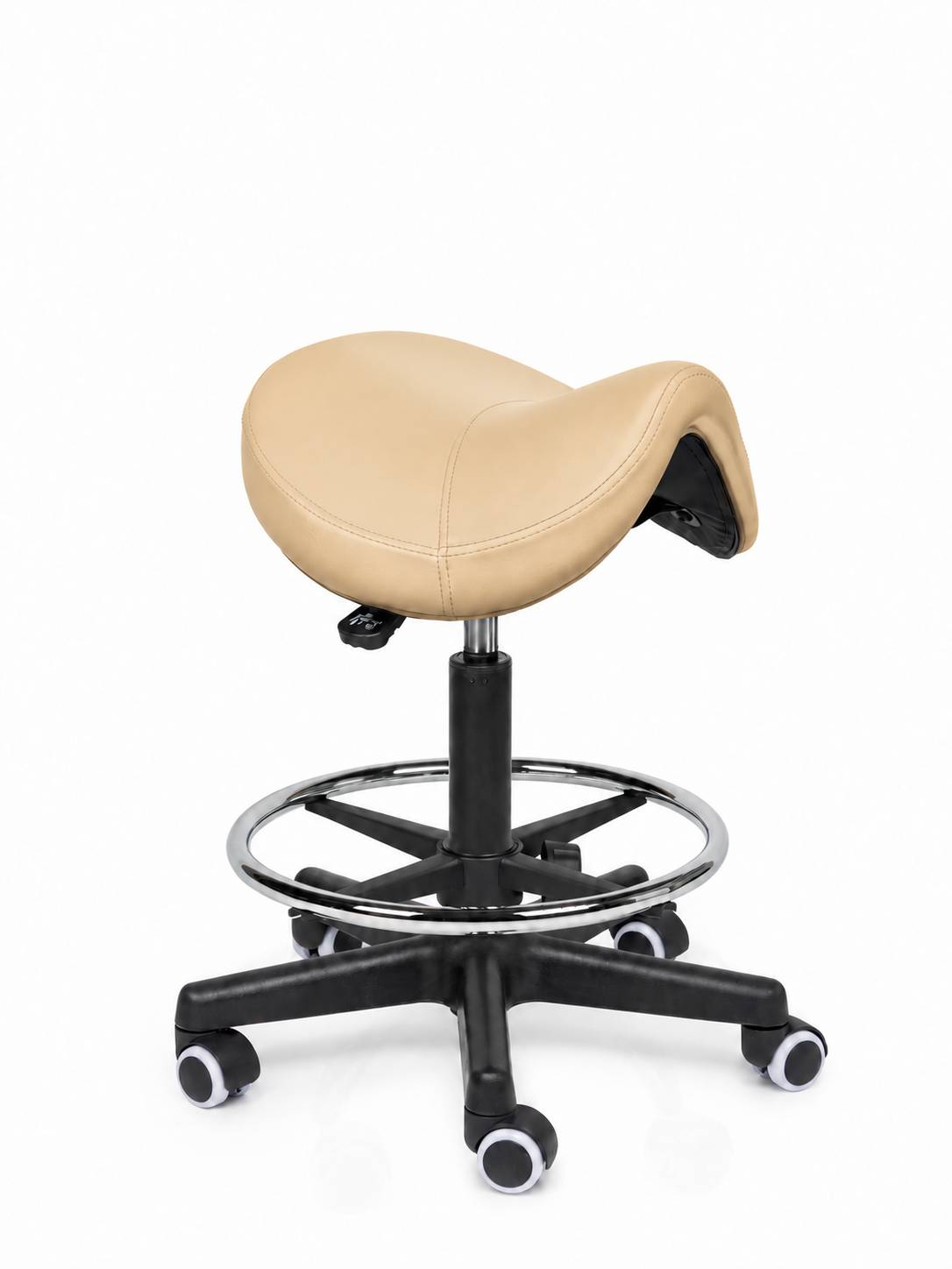 Ergonomische Zadelkruk Comfort Beige op Wielen-0