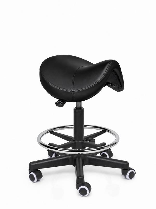 Ergonomische Zadelkruk Comfort Zwart op Wielen