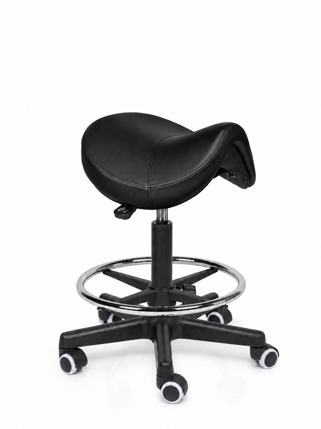 Ergonomische Zadelkruk Comfort Zwart op Wielen-0