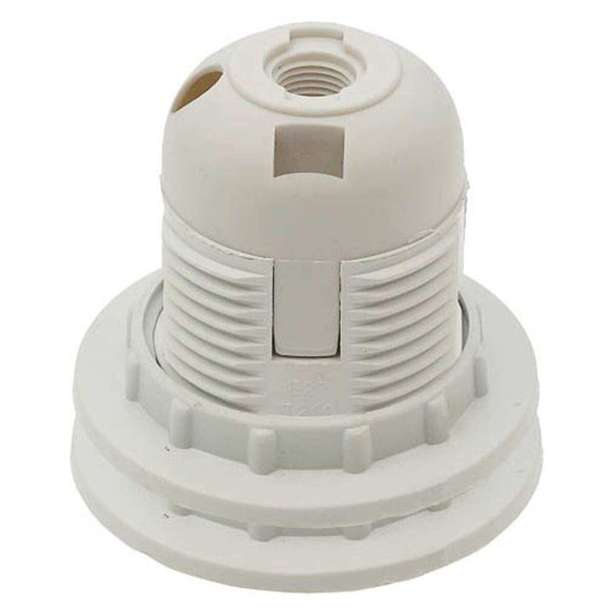 VITO E27 Lamphouder Schroefdraad - Kunststof - Wit - Persverbinding met 2 ringen - E27 fitting-0