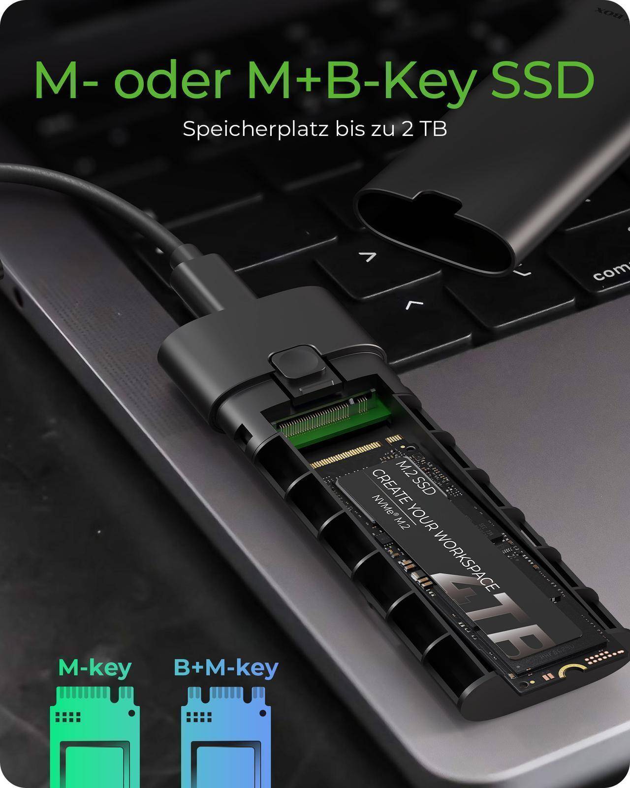 Go. IcyBox Spade Case 1806 NVMe M.2 USB 3.2 Gen 2 Type-C-4