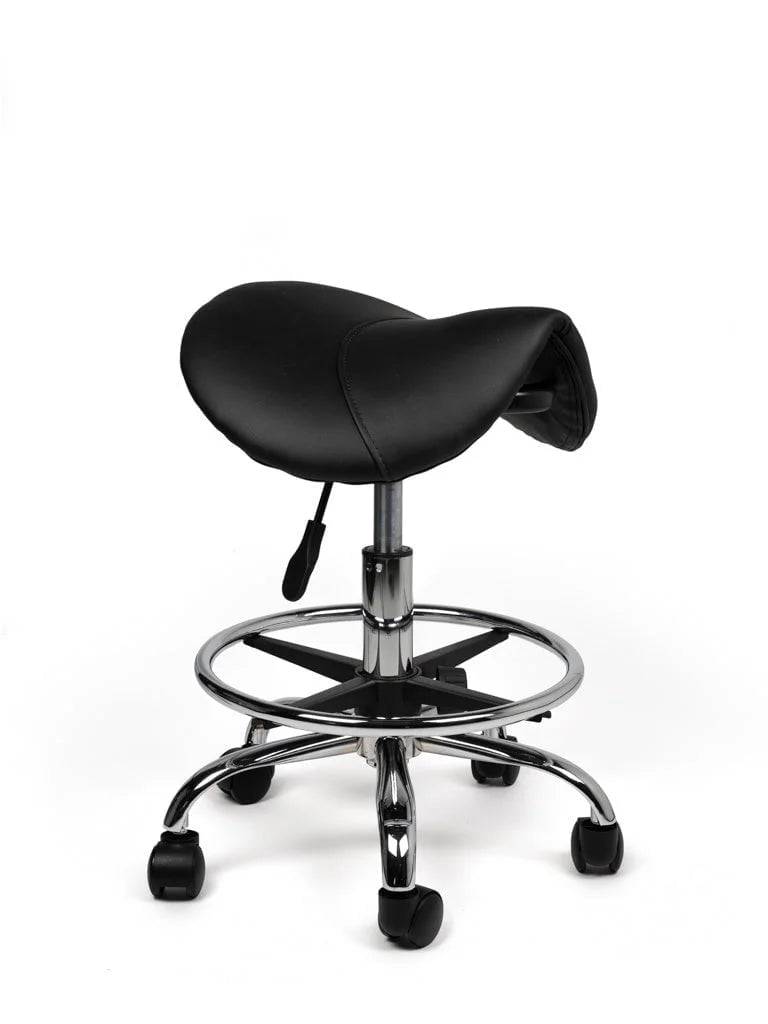 Ergonomische Zadelkruk Zwart op Wielen-0