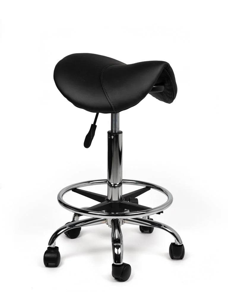 Ergonomische Zadelkruk Zwart op Wielen-0