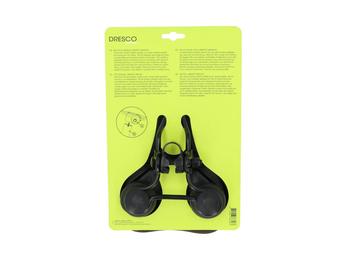 Dresco Fietszadel Liberto Bruin-0