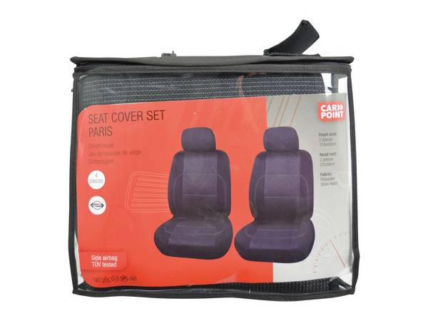 Carpoint Stoelhoesset Paris 4 Delig Zwart/Grijs