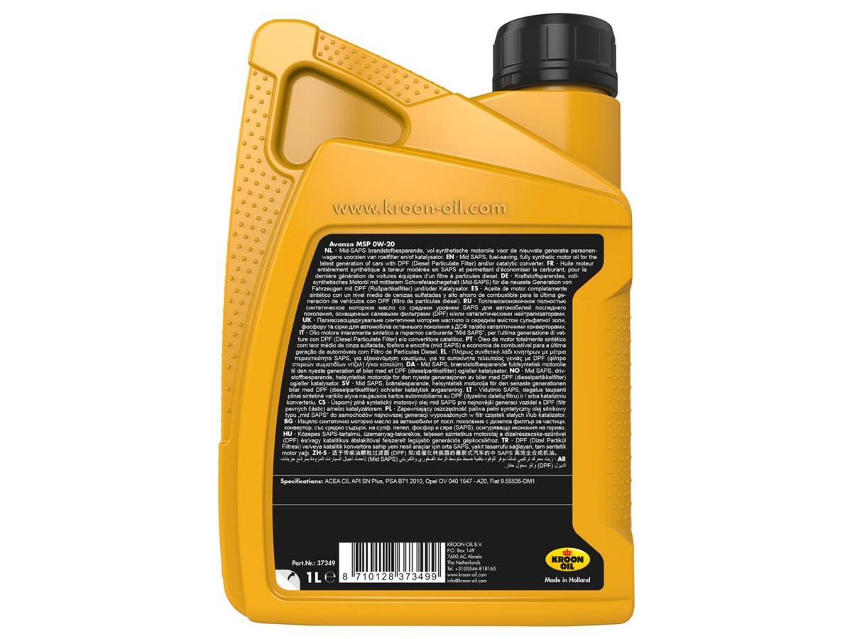 Kroon-Oil 37349 Motorolie Avanza MSP 0W-20 1 liter-0