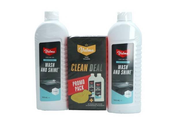 Valma S05 Wash and Shine 2x500ml + Supershine Washandschoen