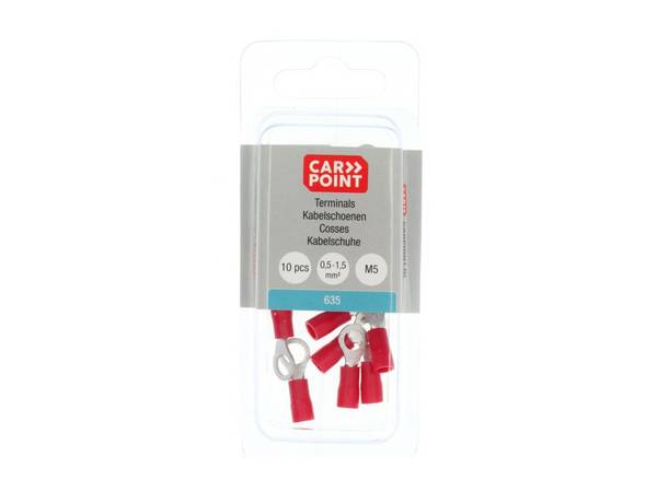 Carpoint Ringkabelschoen 635 Rood M5 10 Stuks