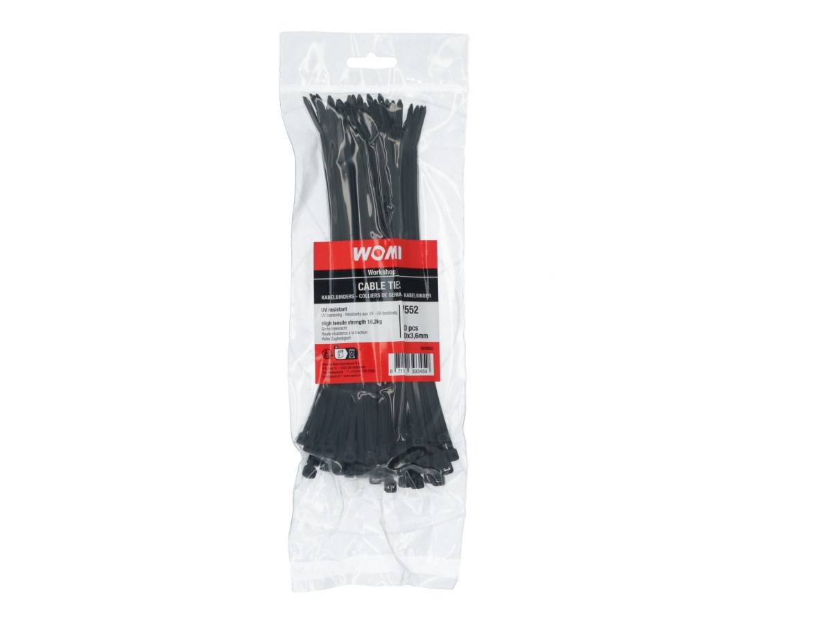 Womi Kabelbinders 200x3.6mm zwart 100 stuks-0