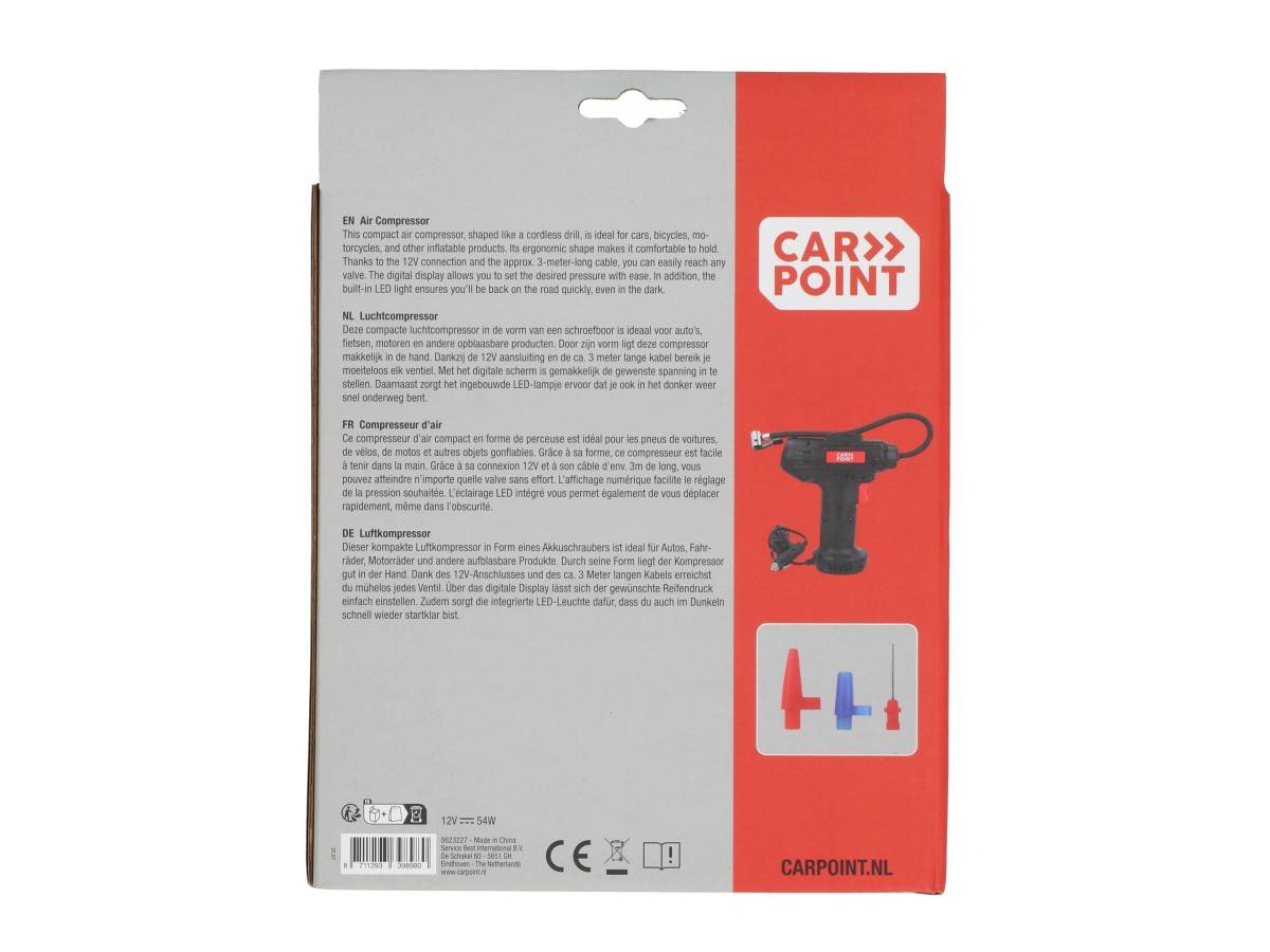 Carpoint Luchtcompressor Boormachine model 12V/54W-0