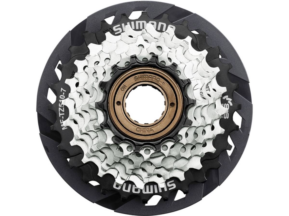 Shimano Freewheel MF-TZ510 7 Speed 14-28T + Spaakbescherming-0