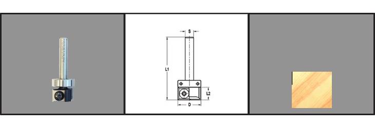 Trasco wisselmes kantenfrees Ø 22 x 12/60 mm. Z=2, S=Ø8-0