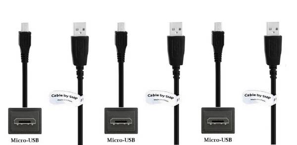 3 stuks OneOne 1,8m Micro USB kabel. Stevige laadkabel. Oplaadkabel snoer past op past op Samsung Galaxy Instinct, Mega,