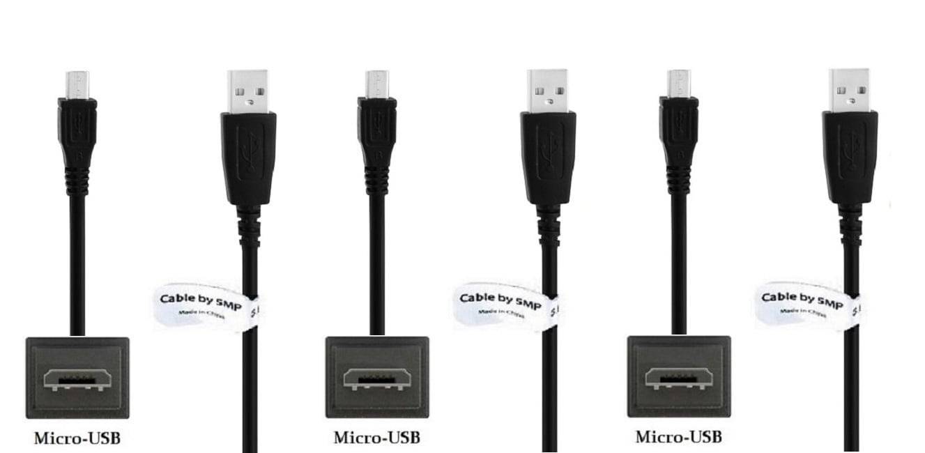 3 stuks OneOne 1,8m Micro USB kabel. Stevige laadkabel. Oplaadkabel snoer past op past op Samsung Galaxy Instinct, Mega,-0