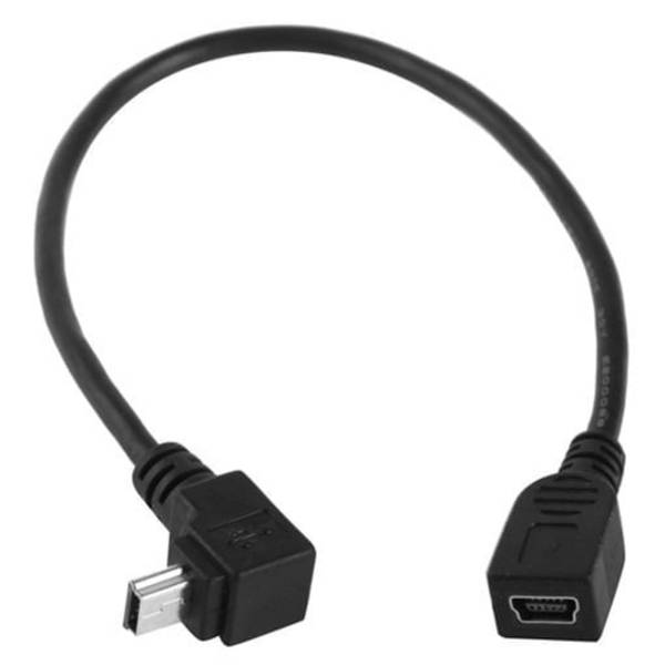 OneOne 0,27m Mini USB kabel. Haakse verleng laadkabel. Mini USB naar Mini USB oplaadkabel snoer past op Garmin DASH CAM