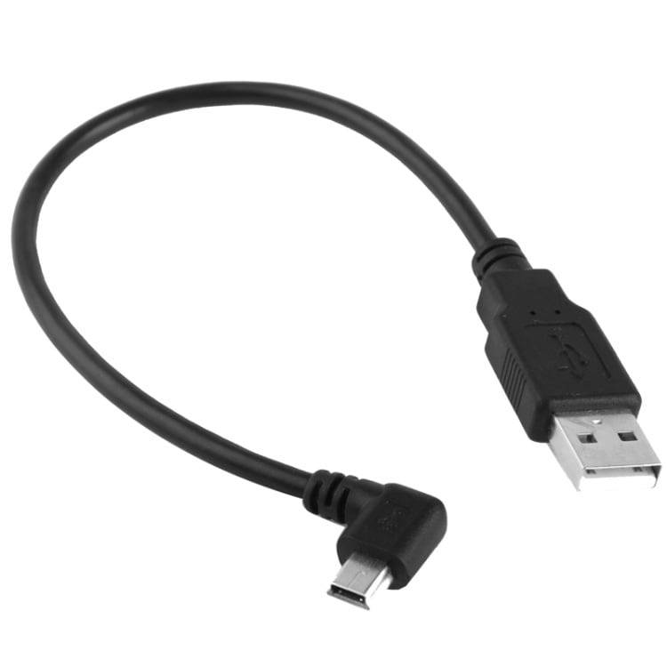 OneOne 0,31m Mini USB kabel. Haakse laadkabel naar rechts. USB naar Mini USB oplaadkabel snoer past op Garmin Nuvi 255W,-0