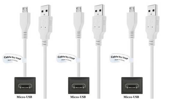 3 stuks OneOne 1,2m Micro USB kabel. Stevige laadkabel. Oplaadkabel snoer past op past op JBL Trip, Free X, C45BT,