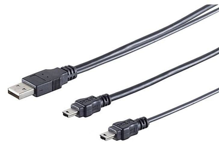 OneOne 0,22m Mini USB kabel. Laadkabel splitter. Stevig oplaadkabel snoer past op Canon EOS 4000D, 80D, 5D, 6D, 6D Mark-0