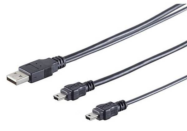 OneOne 0,22m Mini USB kabel. Laadkabel splitter. Stevig oplaadkabel snoer past op Canon EOS 600D, 60D, 60Da, 650D, 6D,