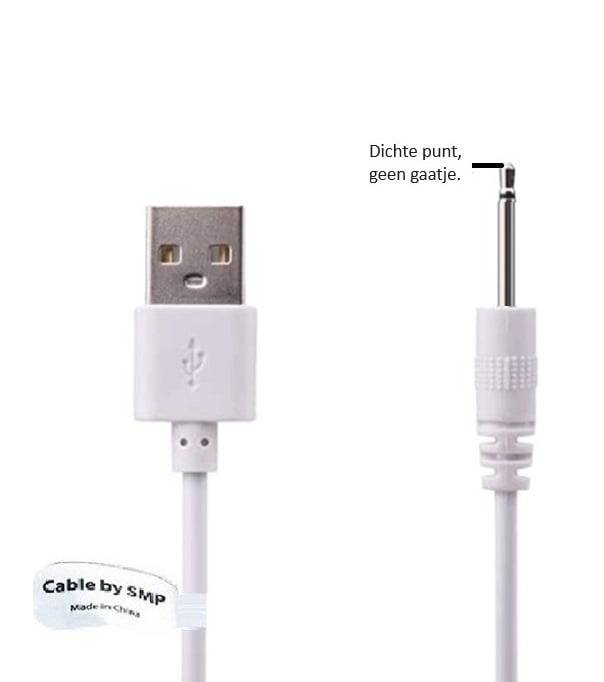 OneOne dichte pin oplader laadkabel. Witte oplader kabel. Oplaadkabel snoer past op vibrator / dildo GOOD VIBES ONLY-0