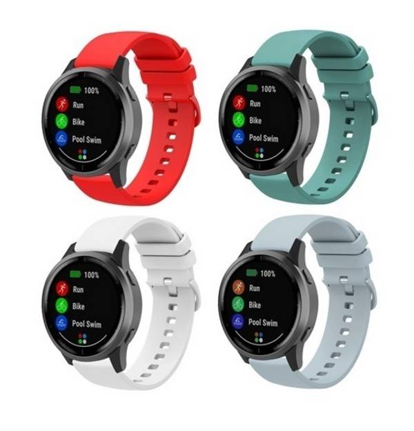 OneOne 4 Stuks Smartwatch bandjes 20mm universeel in trendy kleuren. Voor bijna alle merken smart horloges. Handige