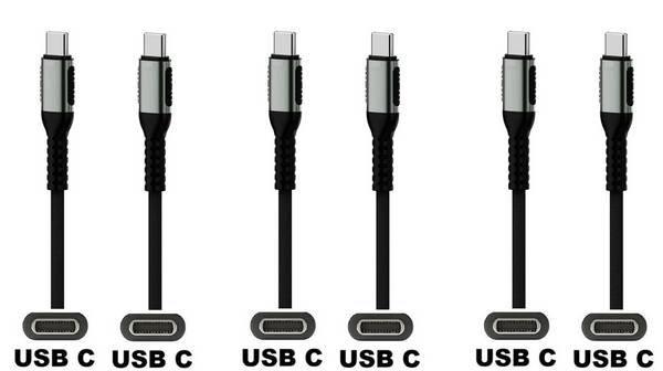 3 stuks OneOne 0,5m oplaadkabel. Sterke USB C naar C kabel. Stevig laadkabel snoer past op Google Pixel 1, 2, 2XL, 3,