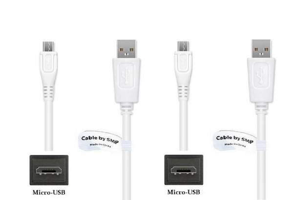 2 stuks OneOne 1,0m Micro USB kabel. Standaard laadkabel. Oplaadkabel snoer past op past op Samsung Galaxy Tab 3V, On 5,