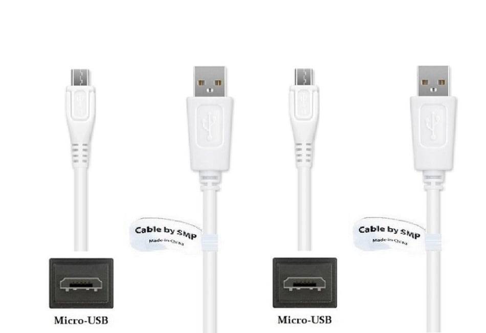 2 stuks OneOne 1,0m Micro USB kabel. Standaard laadkabel. Oplaadkabel snoer past op past op Samsung Galaxy Tab 3V, On 5,-0