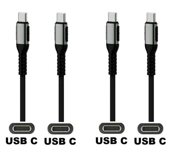 2 stuks OneOne 0,25m oplaadkabel. Sterke USB C naar C kabel. Stevig laadkabel snoer past op Universeel Microsoft, LG,