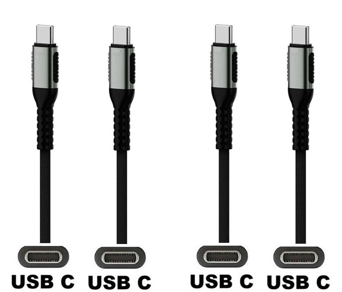 2 stuks OneOne 0,25m oplaadkabel. Sterke USB C naar C kabel. Stevig laadkabel snoer past op Universeel Microsoft, LG,-0