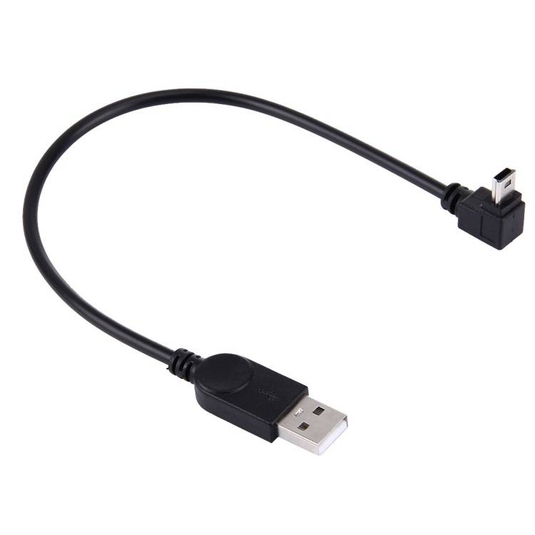 OneOne 0,29m Mini USB kabel. Haakse laadkabel naar boven. USB naar Mini USB oplaadkabel snoer past op Garmin Drive 40LM,-0