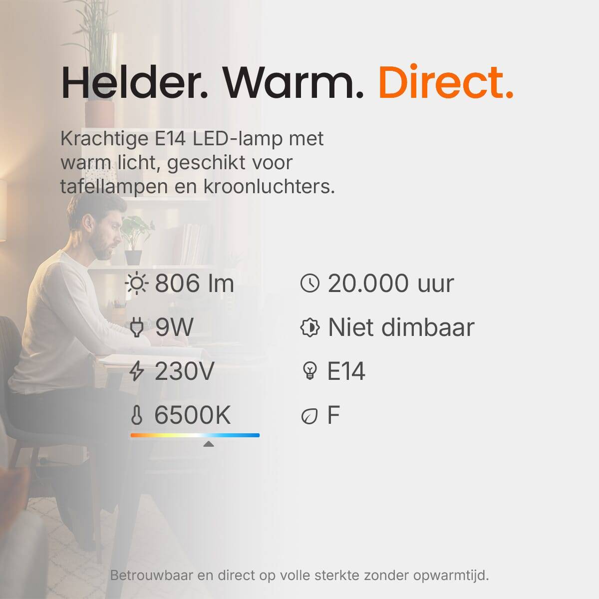 Kobi LED Kaarslamp C35 E14 Helder - 8.5W 806lm 6500K - Koudwit - Vervangt 70W-1