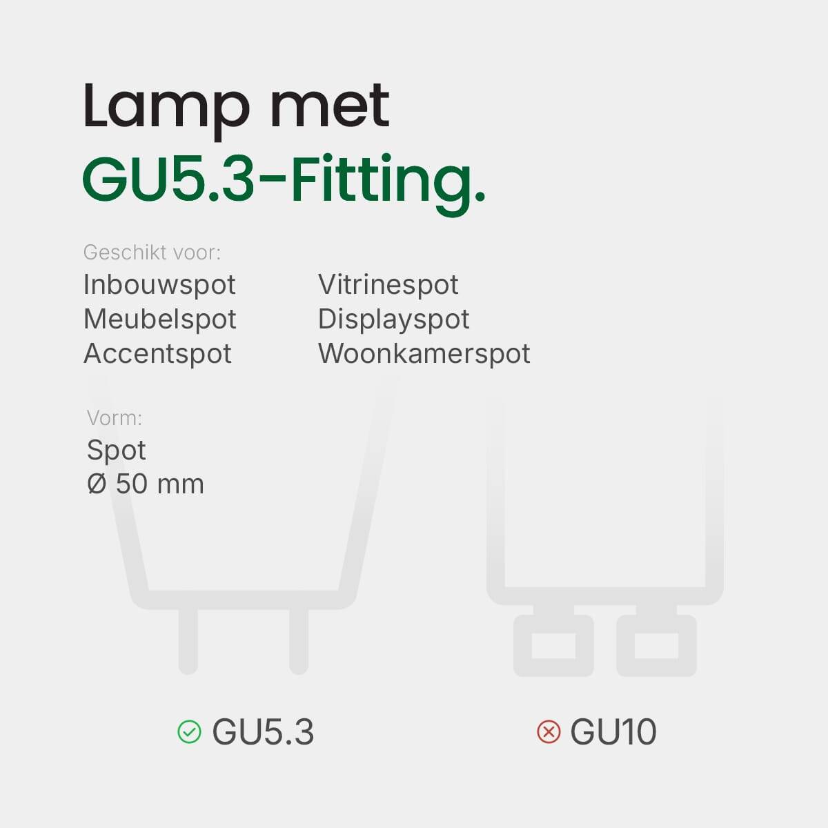 Spectrum LED Spot MR16 GU5.3 Mat - 6W 430lm 6000K - Koudwit - Vervangt 44W - 12V - 2 stuks-2