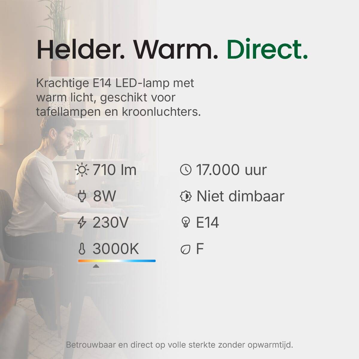 Spectrum LED Kaarslamp C35 E14 Helder - 8W 710lm 3000K - Warmwit - Vervangt 48W - 5 stuks-2