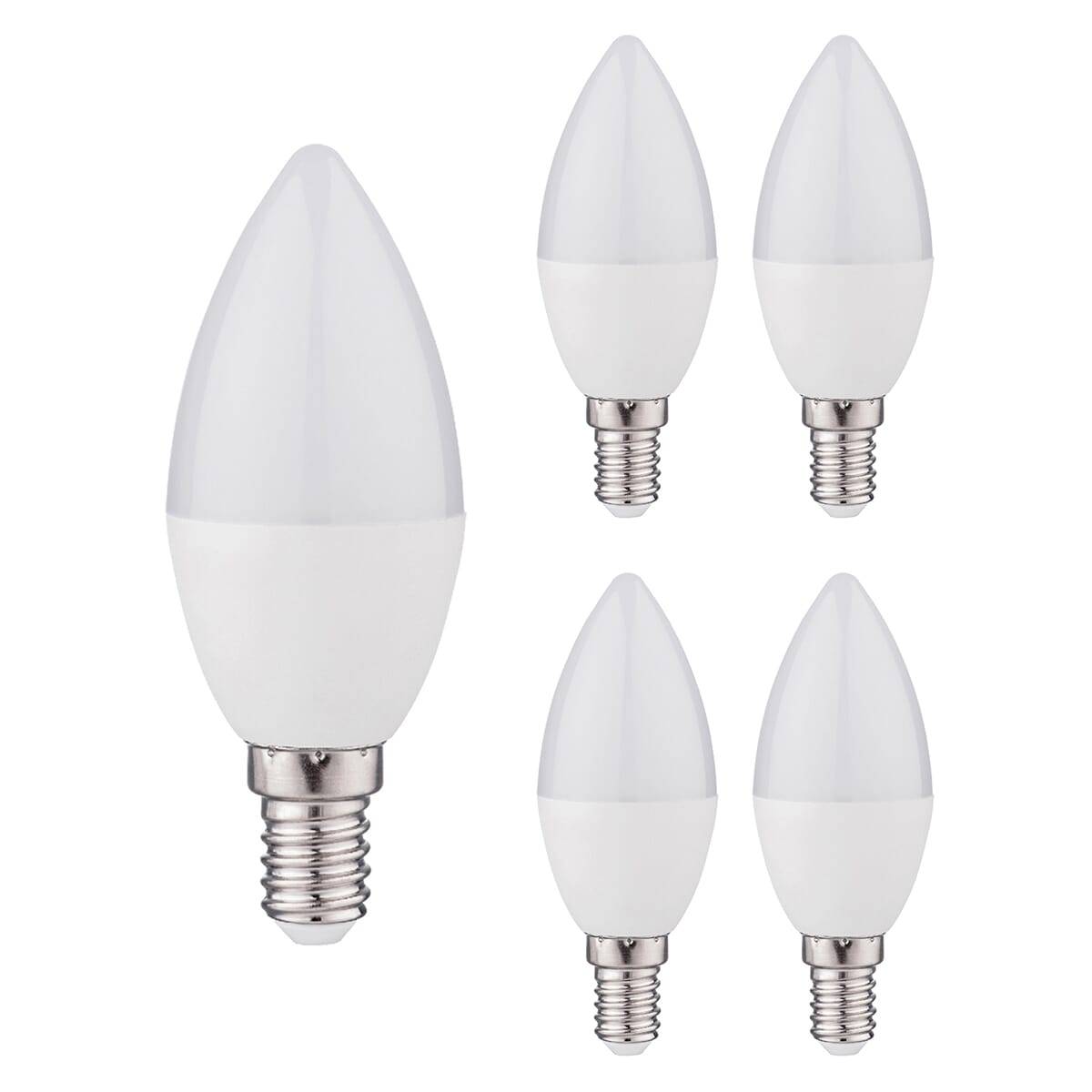 Kobi LED Kaarslamp C35 E14 Helder - 4.5W 420lm 3000K - Warmwit - Vervangt 35W - 5 stuks-0