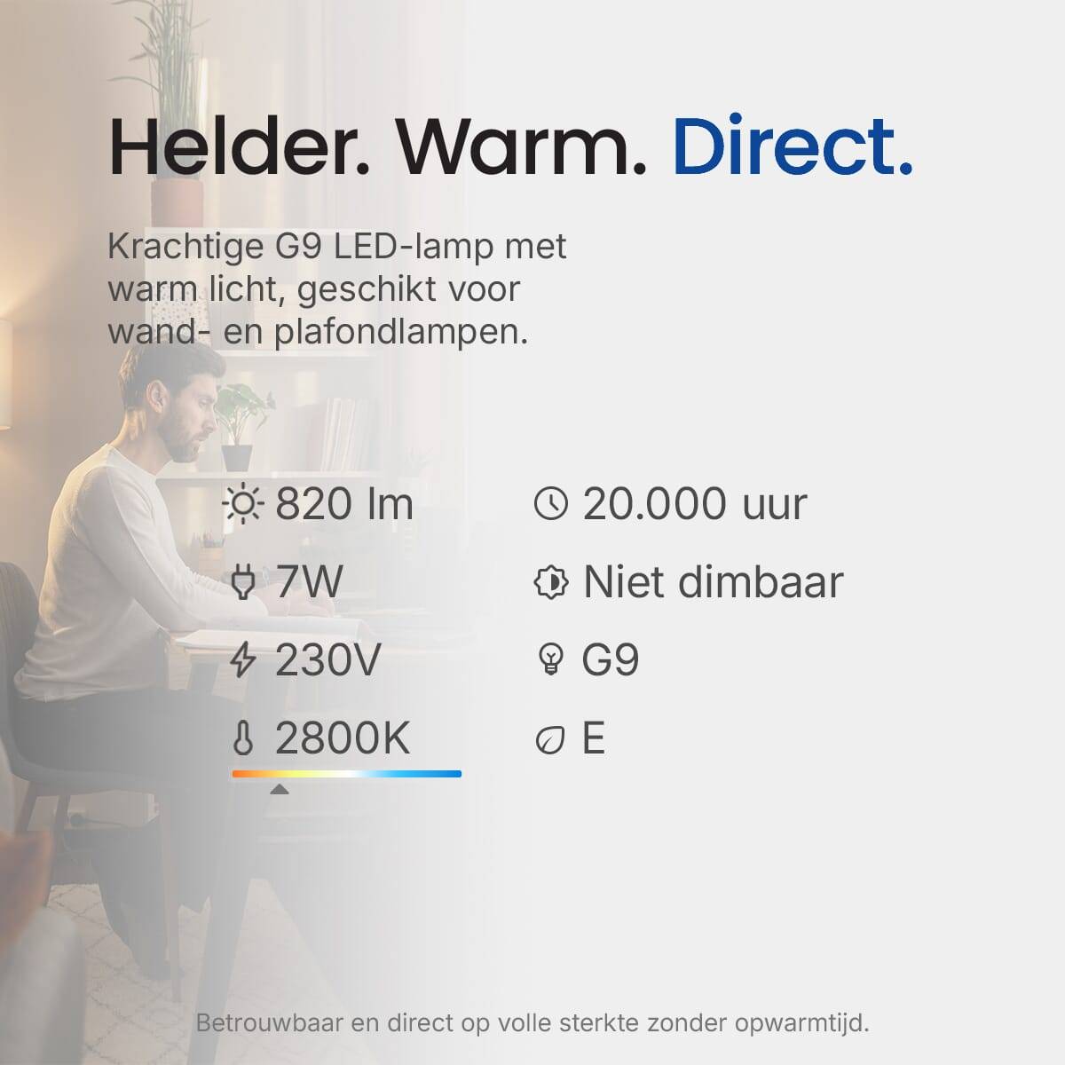 Optonica LED Insteeklamp G9 Helder - 7W 820lm 2800K - Warmwit - Vervangt 70W - 2 stuks-2