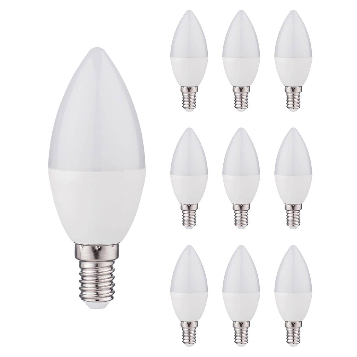 Kobi LED Kaarslamp C35 E14 Mat - 6W 470lm 4000K - Neutraalwit - Vervangt 60W - 10 stuks-0