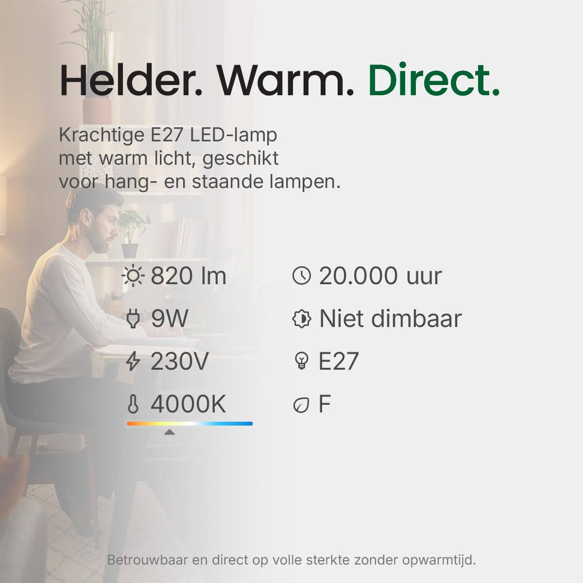 Spectrum LED Peerlamp A60 E27 Mat - 9W 820lm 4000K - Neutraalwit - Vervangt 62W - 10 stuks-3
