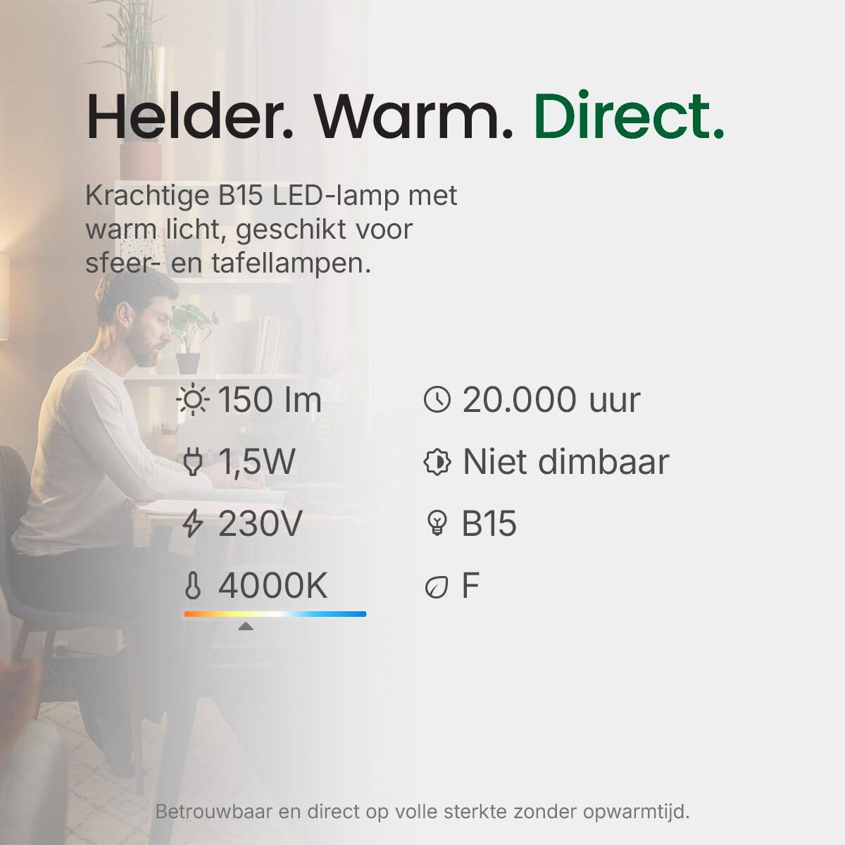 Spectrum LED Buislamp T25 BA15d Mat - 1.5W 150lm 4000K - Neutraalwit - Vervangt 16W - 5 stuks-3