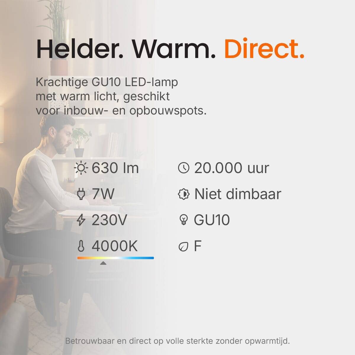 Kobi LED Spot PAR16 GU10 Helder - 7W 630lm 4000K - Neutraalwit - Vervangt 53W - 2 stuks-3