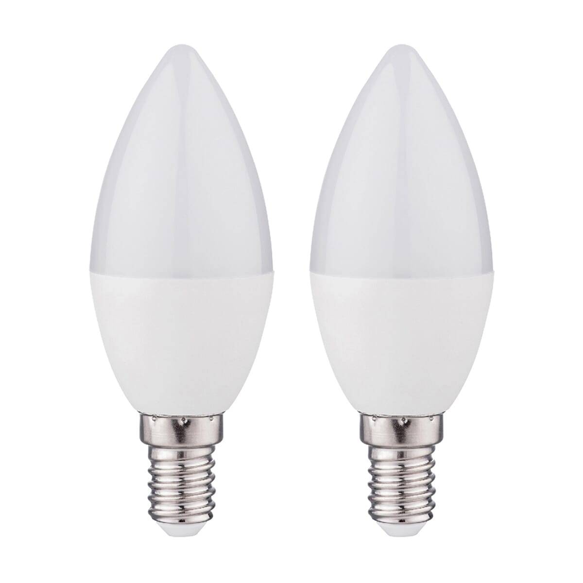 Kobi LED Kaarslamp C35 E14 Helder - 4.5W 420lm 6000K - Koudwit - Vervangt 35W - 2 stuks-0