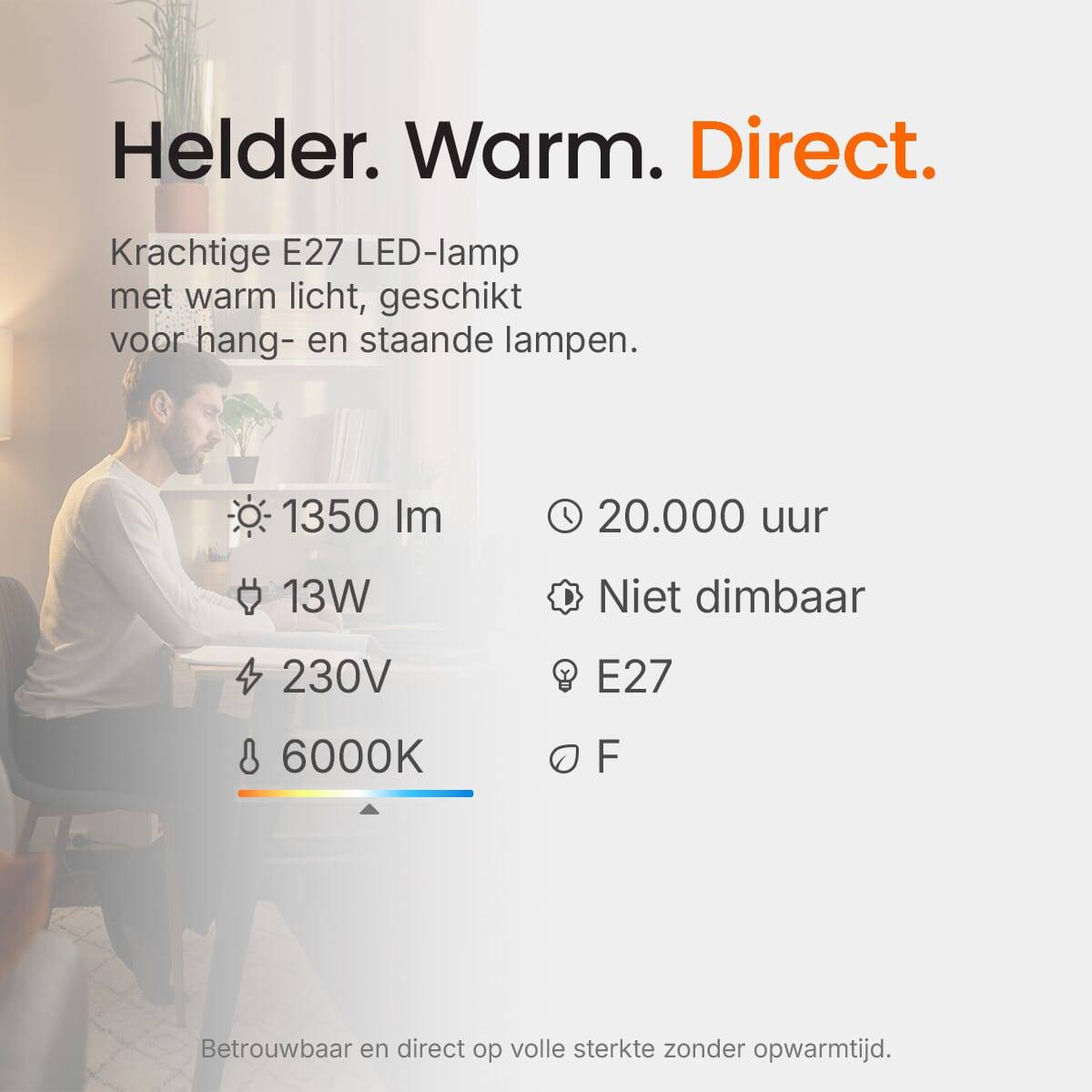 Kobi LED Kogellamp P45 E27 Helder - 13W 1350lm 6000K - Koudwit - Vervangt 90W-3
