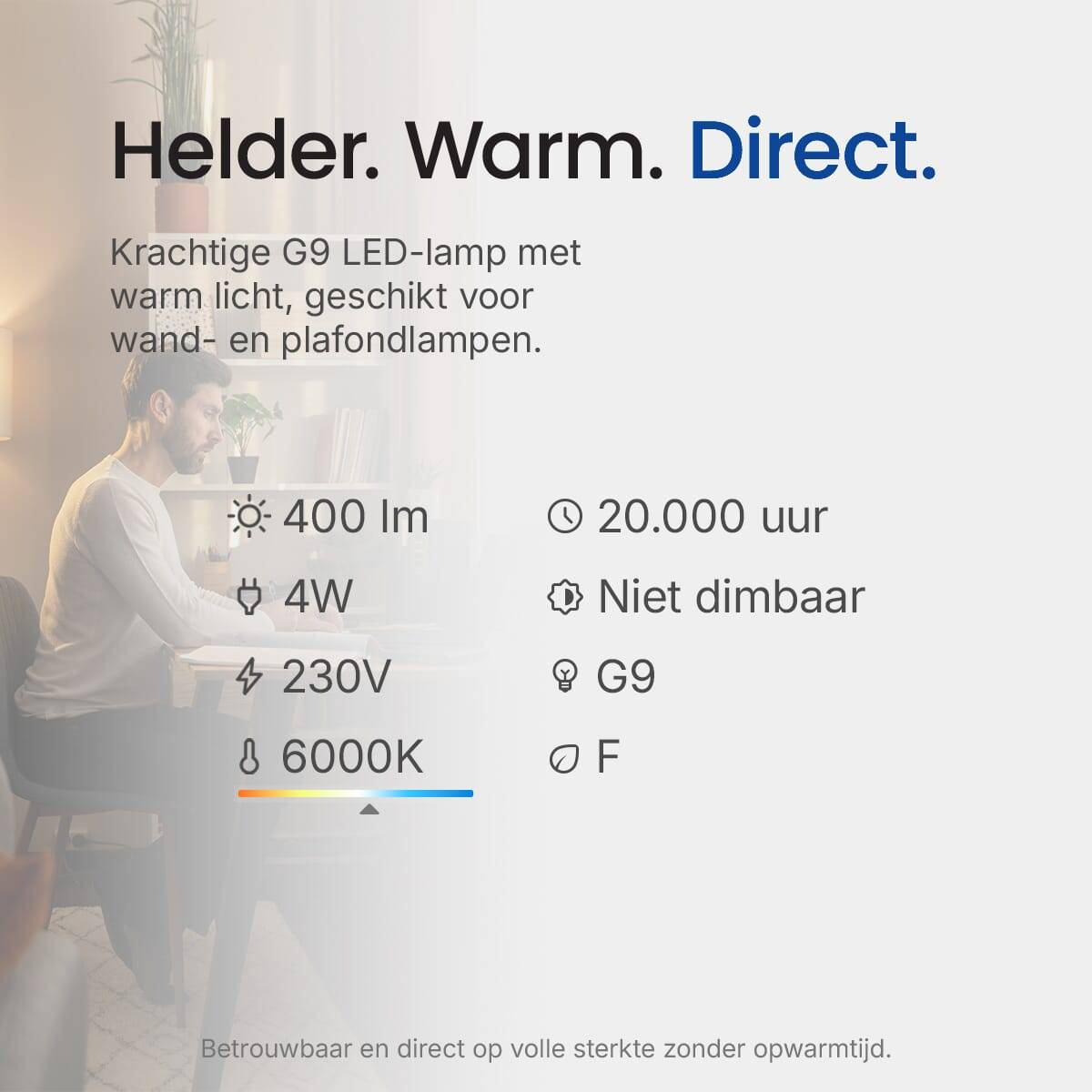 Optonica LED Insteeklamp G9 Helder - 4W 400lm 6000K - Koudwit Dimbaar - Vervangt 35W - 2 stuks-3
