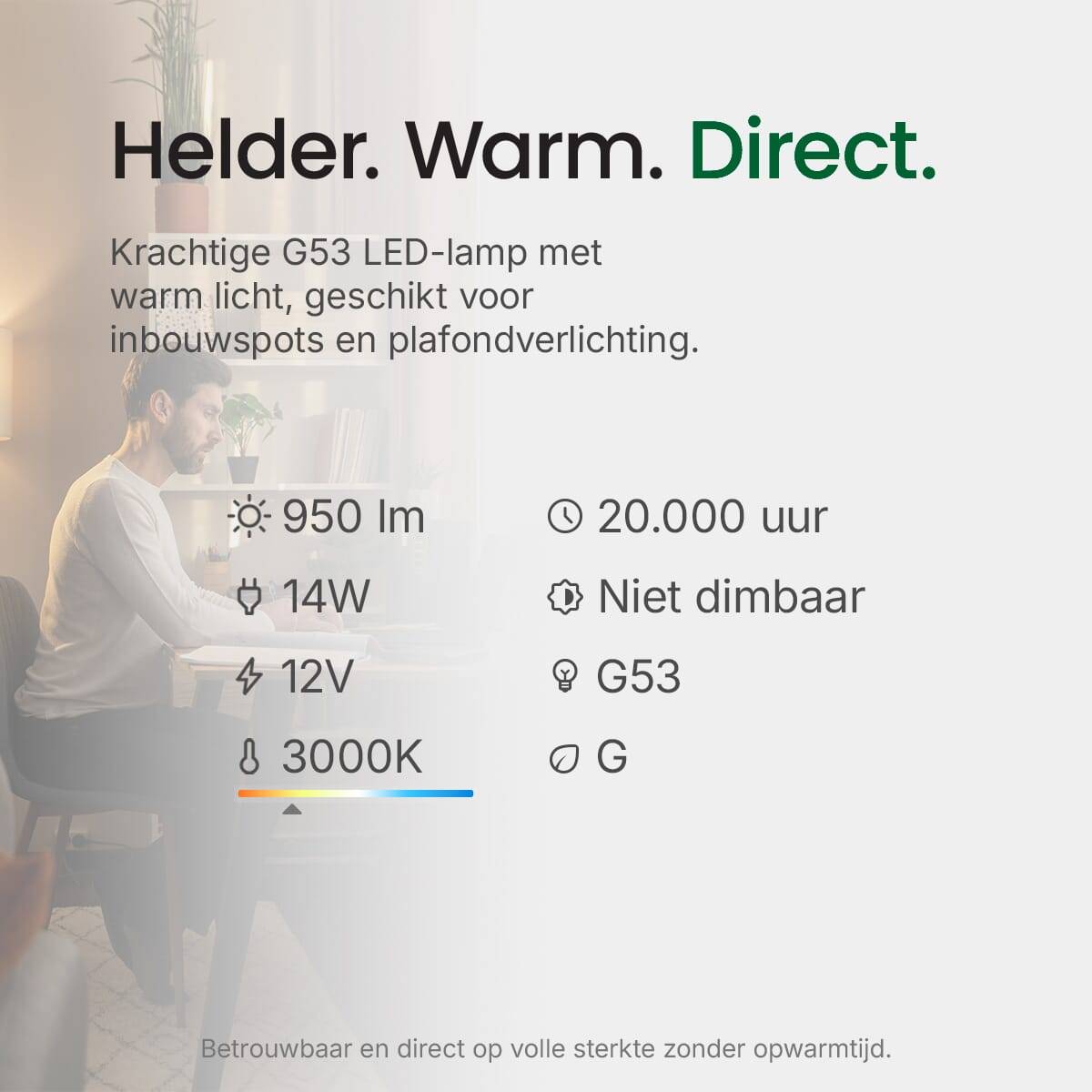 Spectrum LED Spot PAR16 GU10 Helder - 14W 900lm 3000K - Warmwit - Vervangt 140W - 12V - 5 stuks-2