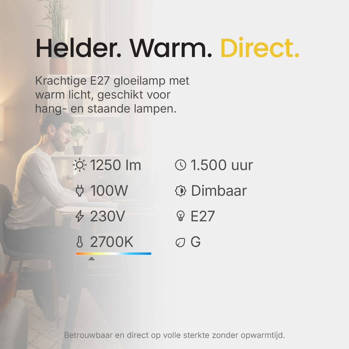 Technik Gloeilamp C35 E27 Helder - 100W 1250lm 2700K - Warmwit Dimbaar - 100 stuks-2
