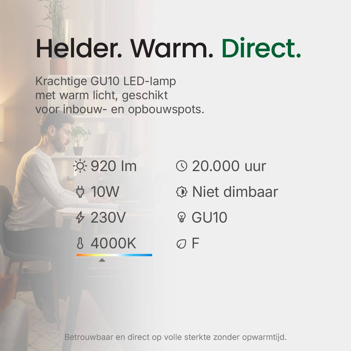 Spectrum LED Spot PAR16 GU10 Mat - 10W 840lm 4000K - Neutraalwit - Vervangt 100W - 2 stuks-2